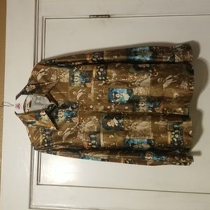 Super cute 70s Kennington polyester Mickey Mouse Button Up